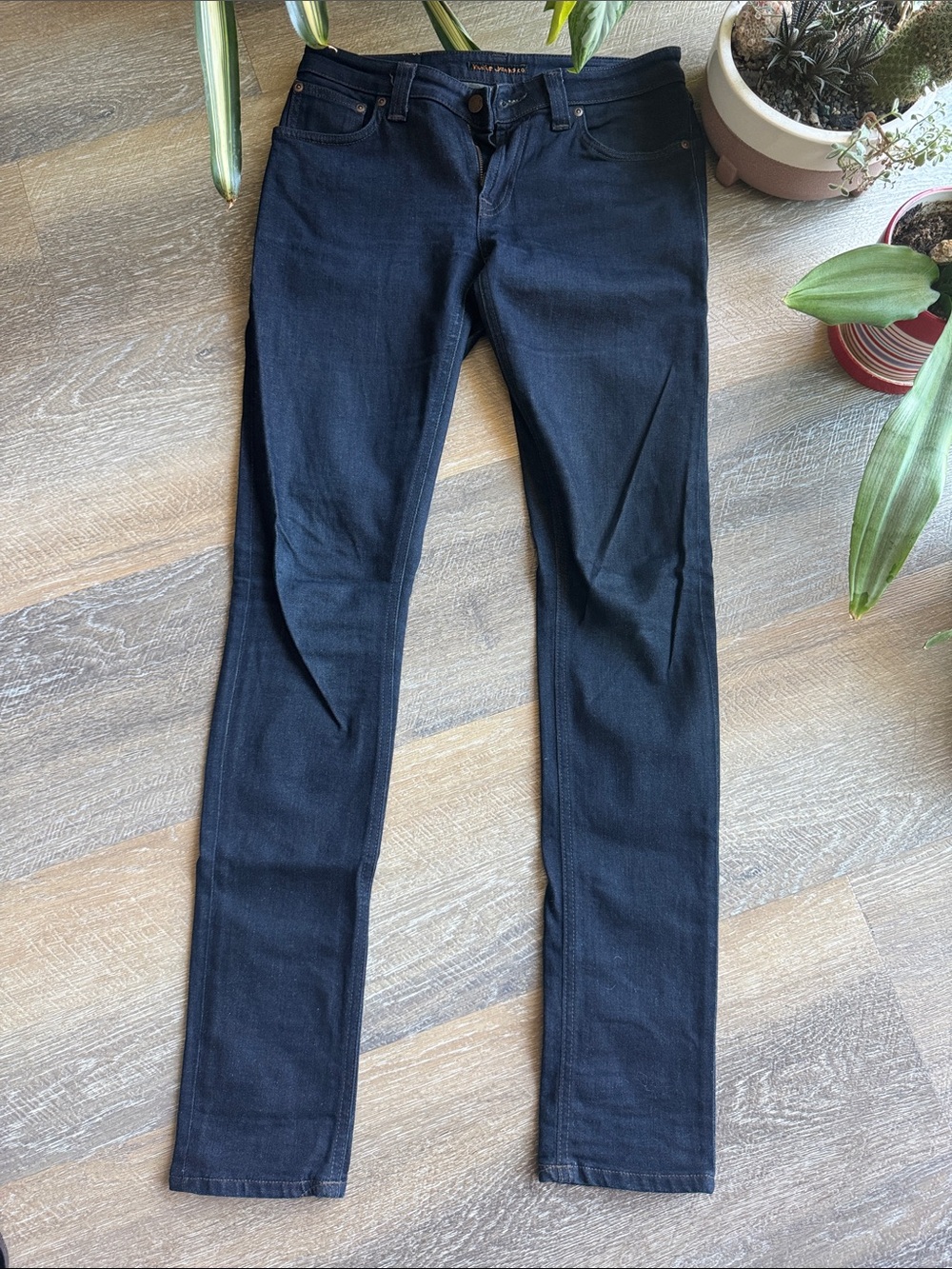 Nudie Jeans Organic Skinny Lin “Dry” Jeans — W29 L34